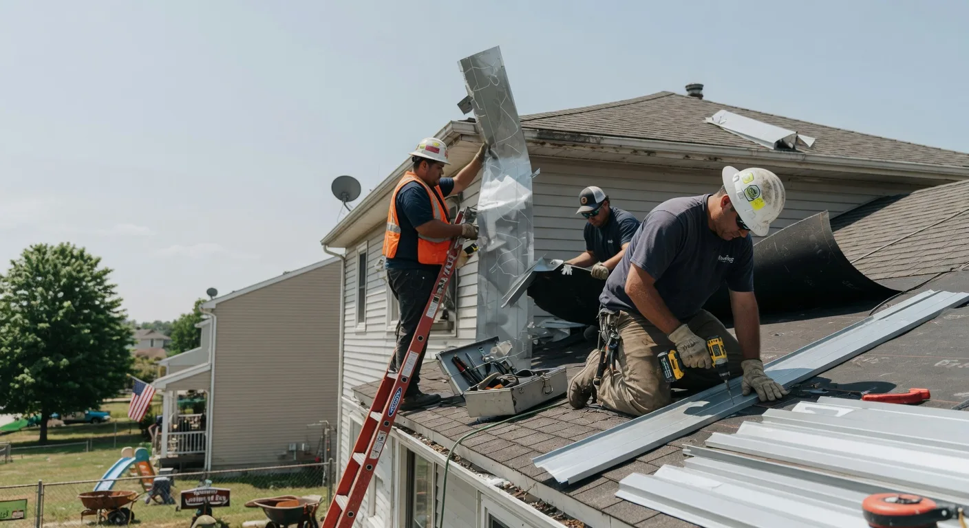 Storm Damage Metal Roof Repair in Railroad, PA